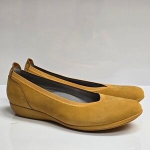 Dansko Kristen Ballet Flats Womens 42 Yellow Suede Leather Comfort Minimalist